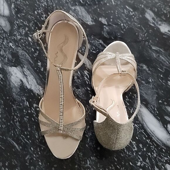 BRAND NEW NINA STRAPPY HEEL SPARKLE&SHINE OPEN TOE SANDAL - Picture 4 of 15